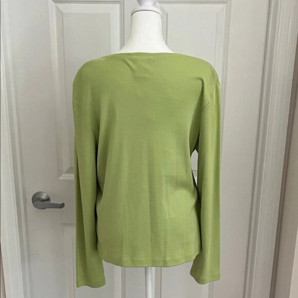 Talbots Light Green Button Front LS Cardigan Sweater - Picture 3 of 8